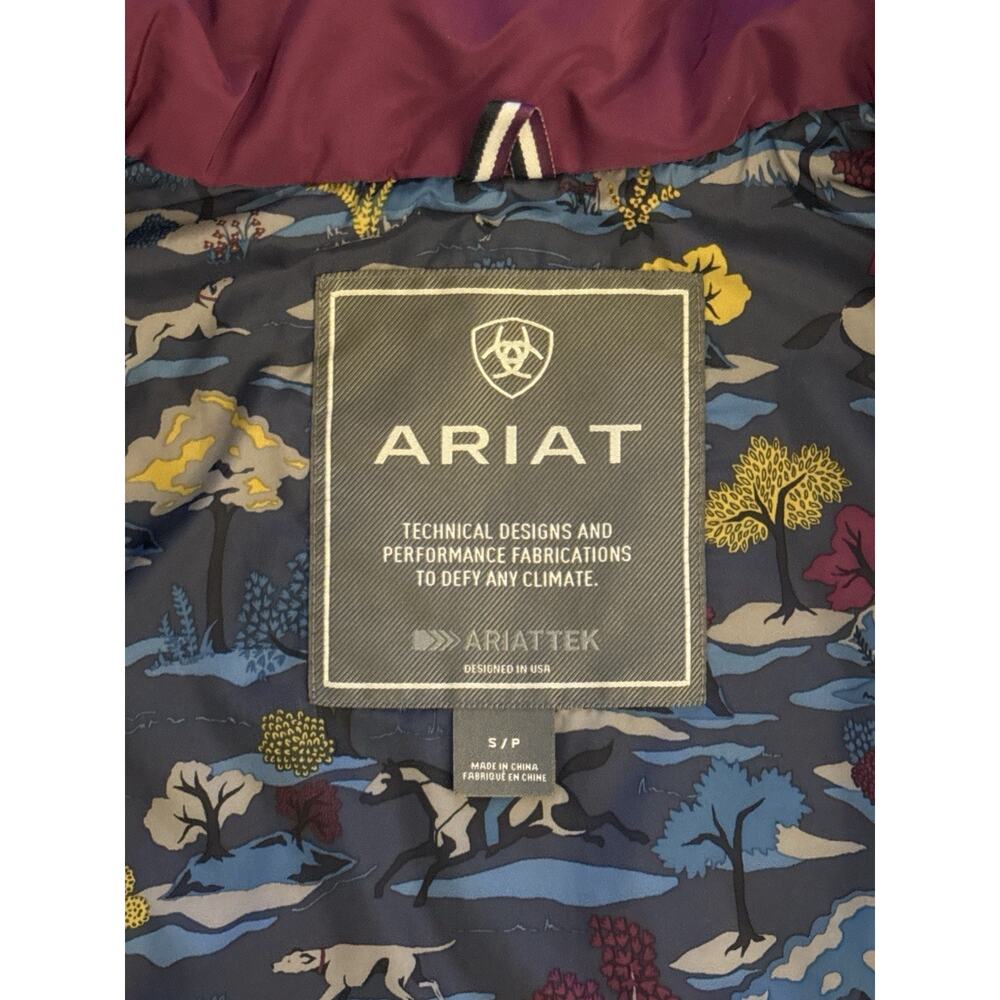 Ariat Ashley AriatTek Insulated Vest Womens Small Berry Purple Chevron Quilted - Picture 2 of 13